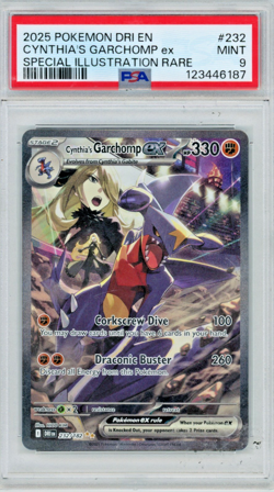 2025 Pokemon Destined Rivals Cynthia's Garchomp ex 232/182 SIR PSA 9 - Image 1