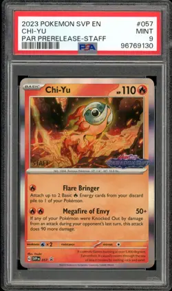 2023 Pokemon Paradox Rift #057 Chi-Yu Pre release staff PSA 9 Mint - Image 1