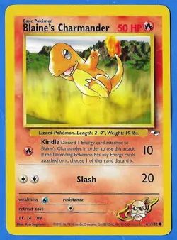 2000 Pokemon Gym Heroes Unlimited Blaine's Charmander 61/132 Non-Holo NM-MT - Image 1