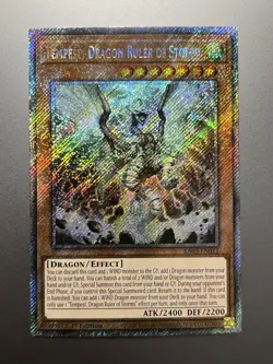 Yugioh - Tempest, Dragon Ruler of Storms Platinum Secret Rare RA03-EN011, NM - Image 1