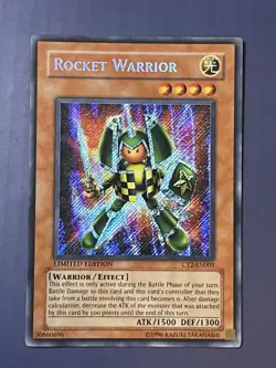 Yugioh Rocket Warrior CT2-EN005 Secret Rare Limited LP - Image 1