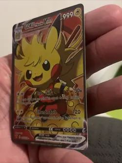 Pikachu Goku Poncho Pokemon Card - Holofoil FULL ART - DBZ - VCOS Cosplay - Image 4