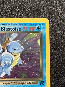 1st Edition Dark Blastoise 3/82 Team Rocket Holo Rare Pokemon Card TCG Swirl MP - Image 2