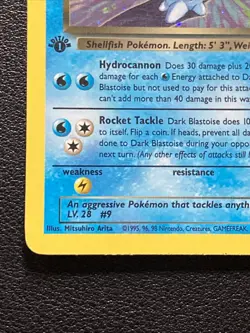 1st Edition Dark Blastoise 3/82 Team Rocket Holo Rare Pokemon Card TCG Swirl MP - Image 4
