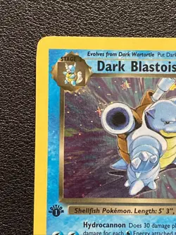 1st Edition Dark Blastoise 3/82 Team Rocket Holo Rare Pokemon Card TCG Swirl MP - Image 5