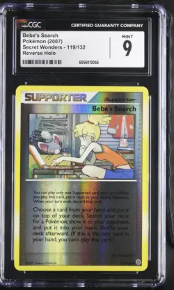 CGC 9 MINT Bebe's Search Secret Wonders 119/132 Reverse Holo Pokemon Card - Image 1