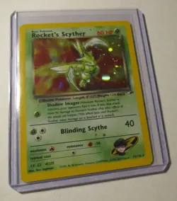 Pokemon TCG Gym Heroes Rocket's Scyther 13/132 Holo Card 2000 Used Played - Image 1