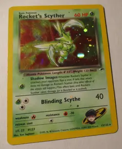Pokemon TCG Gym Heroes Rocket's Scyther 13/132 Holo Card 2000 Used Played - Image 2
