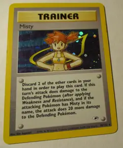 Pokemon TCG Gym Heroes Trainer Misty 18/132 Holo Card 2000 Played Vintage RARE - Image 3
