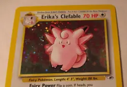 Pokemon TCG Gym Heroes Erika's Clefable 3/132 Holo Card 2000 Played RARE - Image 4