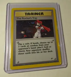 Pokemon TCG Gym Heroes Trainer The Rocket's Trap 19/132 Holo Card 2000 Played - Image 1