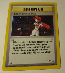 Pokemon TCG Gym Heroes Trainer The Rocket's Trap 19/132 Holo Card 2000 Played - Image 2