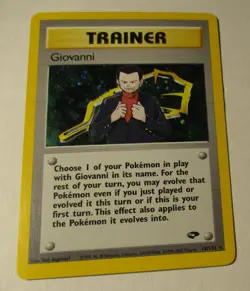 Pokemon TCG Gym Challenge Trainer Giovanni 18/132 Holo Card 2000 Played Vintage - Image 2