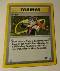 Pokemon TCG Gym Challenge Trainer Koga 19/132 Holo Card 2000 Played Vintage - Image 2