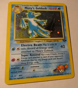 Pokemon TCG Gym Challenge Misty's Golduck 12/132 Holo Card 2000 Played Vintage - Image 1