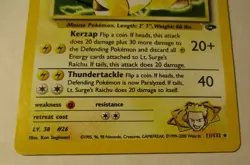 Pokemon TCG Gym Challenge Lt. Surge's Raichu 11/132 Holo Card 2000 Played - Image 5