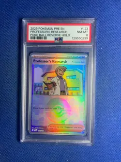 Pokemon TCG Professor's Research 122/131 PRE Poke Ball Reverse Holo Card - Psa 8 - Image 1