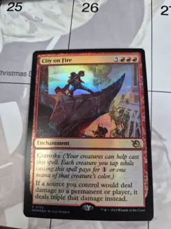 MTG City on Fire Foil - March of the Machine Magic the Gathering - NM - Image 1