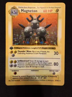 Pokemon TCG Magneton Base Set Holo 1st Edition Rare Shadowless - Image 1