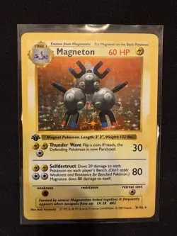 Pokemon TCG Magneton Base Set Holo 1st Edition Rare Shadowless - Image 2
