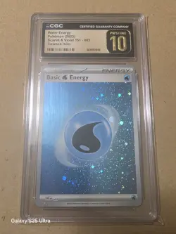 WATER ENERGY POKEMON 2023 SCARLET & VIOLET 151 003 COSMOS HOLO CGC PRISTINE 10 - Image 1