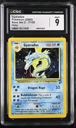 CGC 9 MINT Gyarados 2000 Base Set 2 7/130 Holo Pokemon Card - Image 1