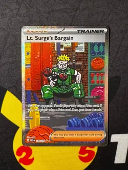 Lt. Surge's Bargain 185/132 - Pokemon TCG - Mega Evolution SIR Holo - M/NM - Image 1