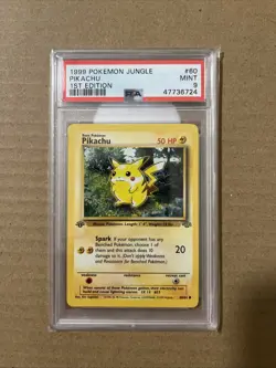 Pokemon Pikachu 1st Edition Jungle 60/64, PSA 9, 1999 - Image 1