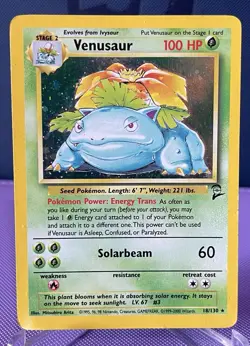 Venusaur 018/130 Base Set 2 Holo Pokemon TCG 1999-2000 WOTC VINTAGE Engish DMG - Image 1