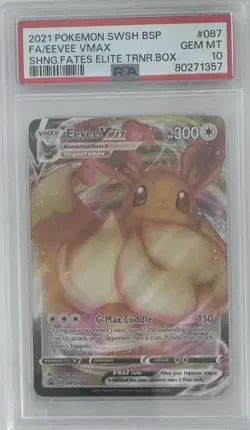 Eevee VMAX SWSH087 Black Star Promo Shining Fates ETB PSA 10 Gem Mint - Image 1