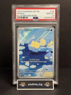 2024 Pokemon Ssp En-Surging Sparks Illustration Rare Spheal #199 PSA 10 - Image 1