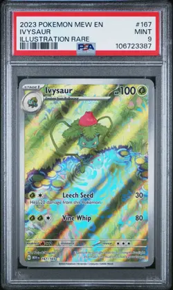 Pokemon 2023 Scarlett Violet 151 Ivysaur #167 Illustration Rare PSA 9 MINT - Image 1