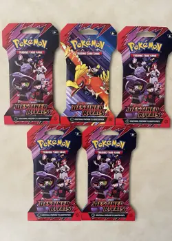 Pokemon - TCG Destined Rivals Sleeved Booster Pack Sealed - Lot of 5 - Image 1
