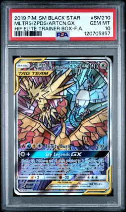 2019 Pokemon Black Star Promo Articuno Moltres Zapdos PSA 10 SM210 - Image 1