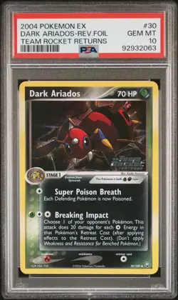 2004 Pokemon Ex Team Rocket Returns Dark Ariados Reverse Foil Psa 10 POP 32! - Image 1