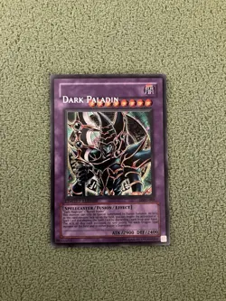 Yugioh DMG-001 Dark Paladin NM, Name Drop Misprint, Secret Rare Foil Bleed - Image 1