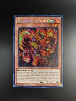 Red Lotus King, Flame Crime BLTR-EN028 Secret Rare NM Yugioh - Image 1