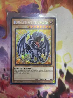 Yu-Gi-Oh Blue-Eyes White Dragon Chibi Art BLMM-EN001 Secret Rare 1st Edition NM - Image 1
