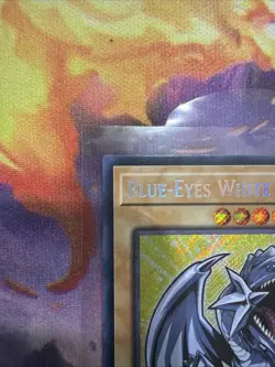 Yu-Gi-Oh Blue-Eyes White Dragon Chibi Art BLMM-EN001 Secret Rare 1st Edition NM - Image 2