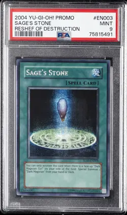 2004 YU-GI-OH! PROMO RESHEF OF DESTRUCTION #EN003 SAGE'S STONE PSA 9 - Image 1