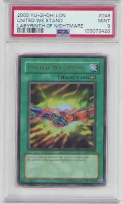 UNITED WE STAND YUGIOH LON-49 UNLIMITED EDITION HOLOFOIL GRADED MINT 9 2003 - Image 1