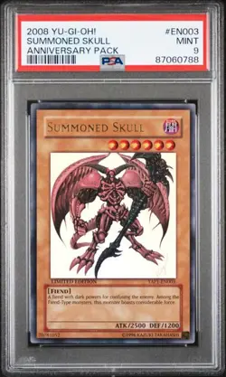 2008 Yugioh Summoned Skull YAP1-EN003 Ultra Rare Anniversary Pack - PSA 9 MINT - Image 1