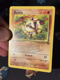 Pokemon Cards Mankey 55/64 Jungle FIRST EDITION WOTC - (NM-) - Image 2