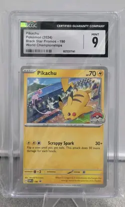 Pikachu 190 Sv: Scarlet & Violet Promo Cards Regular Pokemon CGC Grade Mint 9 - Image 1