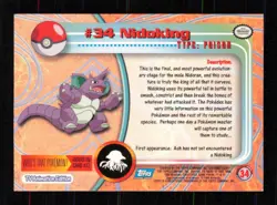 Nidoking #34 Topps Black Label Non Foil Pokemon Card NM/LP - Image 2