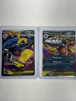 Two Mega Sharpedo ex Phantasmal Flames NM Pokemon Cards - Image 1