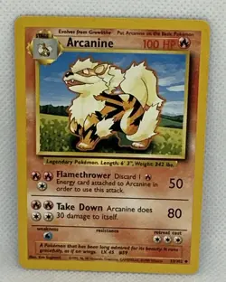 1999 Vintage Pokemon TCG Arcanine Base Set 23/102 Card - Image 1