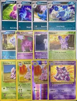 12x Pokemon Cards Nidoking Nidoqueen Nidoran Lot - XY Holo Promo Vintage Stamped - Image 1