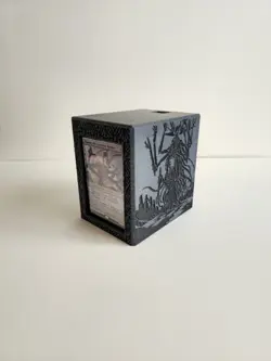 Premium Printed Eldrazi Commander Deck Box - Black Sparkle & Slate Grey Spark - Image 1