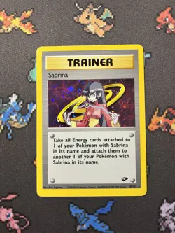 Pokemon Sabrina 20/132 Gym Challenge Holo Trainer Card - NM - Image 1